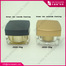 Manufacturer wholesale 50ml fashion pollution-free square acrylic cosmetic cream jar